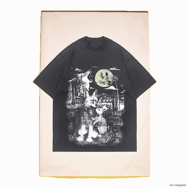 DREW Animal Print Street Style Black T-Shirt