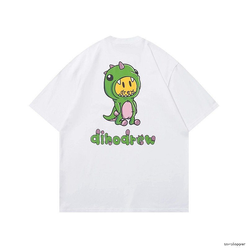 DREW Dinosaur Print Street Style White T-Shirt