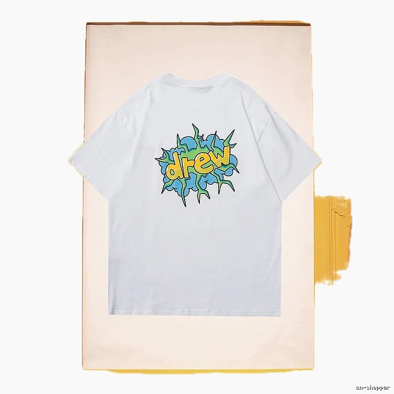DREW Explosion Print Street Style White T-Shirt