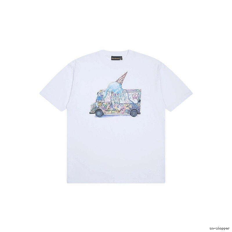 DREW Graffiti Style Ice Cream Truck White Short Sleeve T-shirt