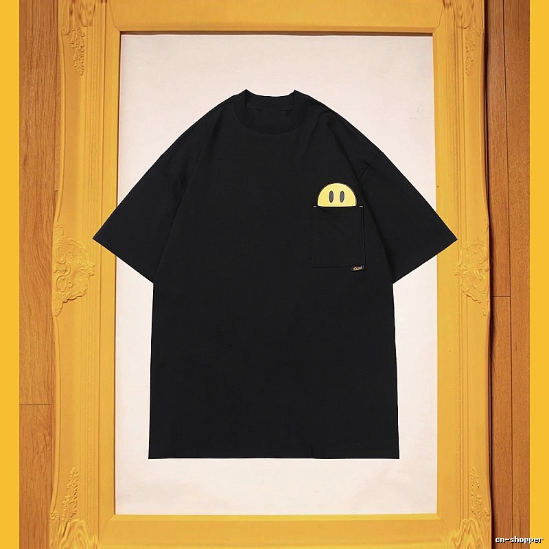 DREW Smiley Series Street Style Black T-Shirt