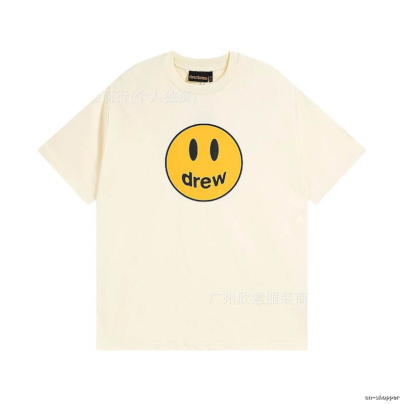 DREW Smiley Street Style Off-white Short Sleeve T-Shirt