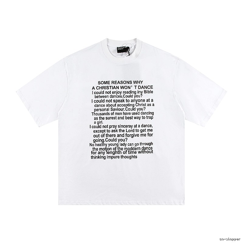 ERD Slogan Print Street Style White T-Shirt