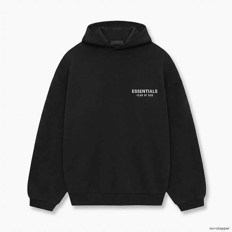 ESSENTIALS minimalist style black hoodie