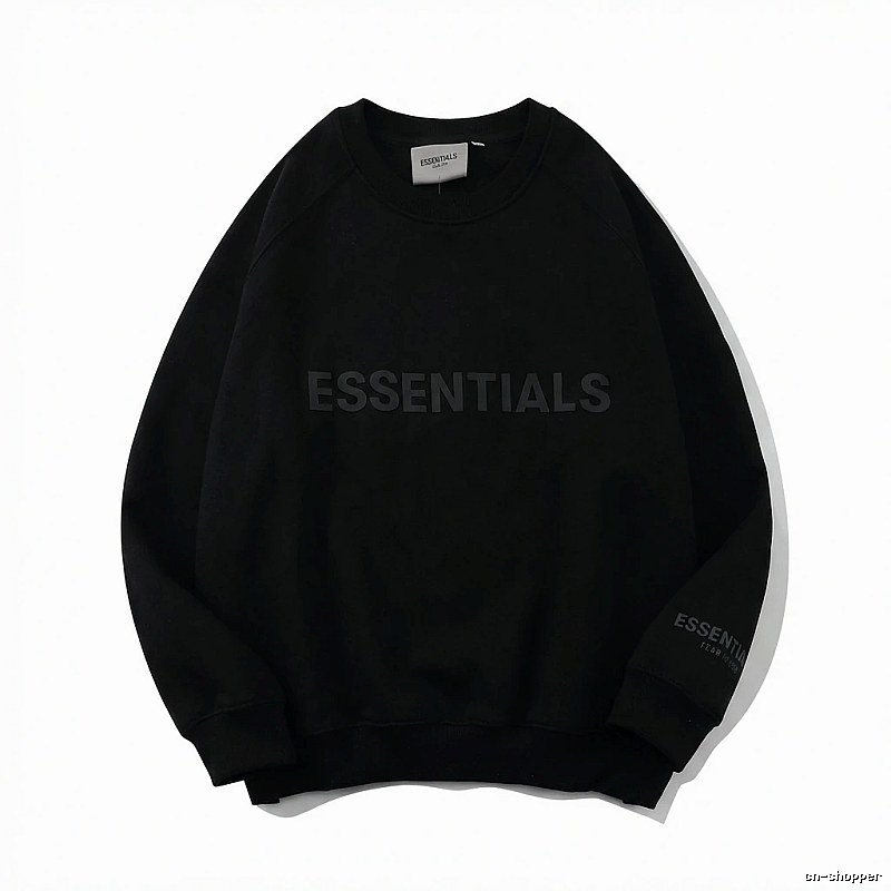 ESSENTIALS minimalist style black sweatshirt