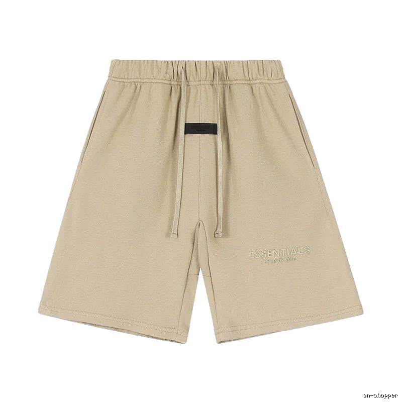 ESSENTIALS minimalist style khaki shorts