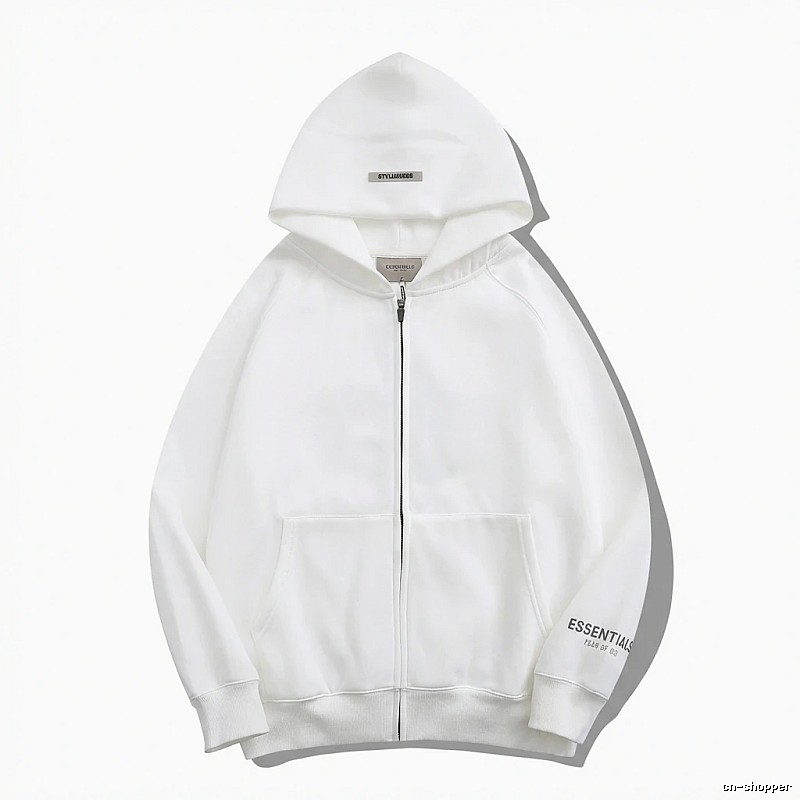 ESSENTIALS minimalist style white hoodie