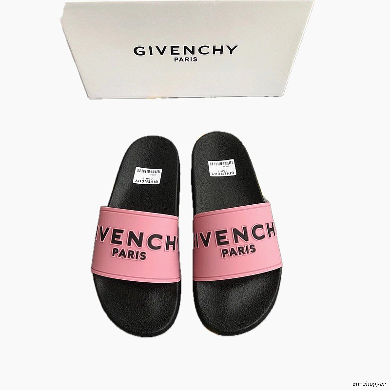 Givenchy Trendy Black & Pink Letter Print Slides
