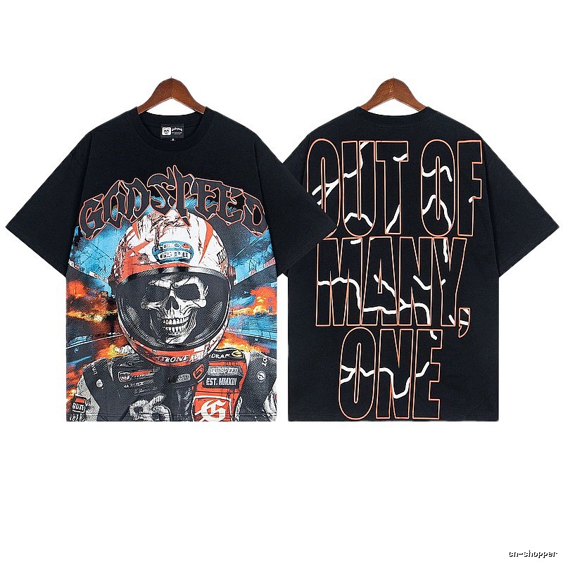 Godspeed Skull Motorcycle Street Style Black Short Sleeve T-Shirt