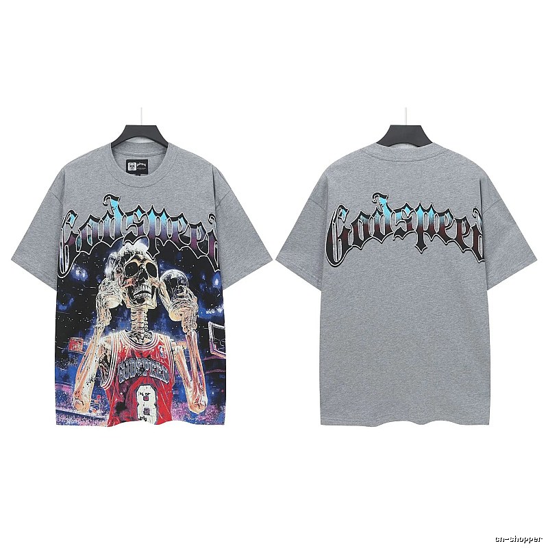 Godspeed Skull Street Basketball Style Grey T-Shirt