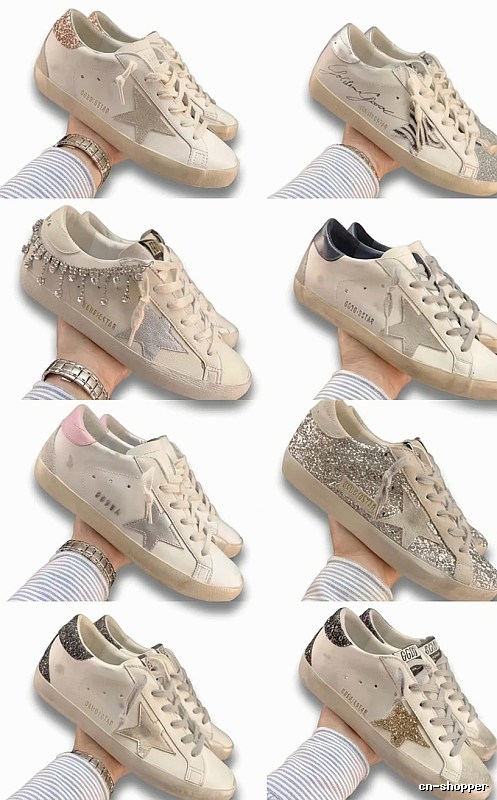 Golden Goose distressed shoes retro style white