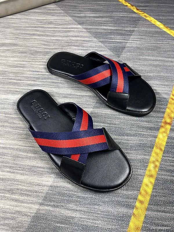 Gucci Classic Webbing Casual Color-block Slide Sandals