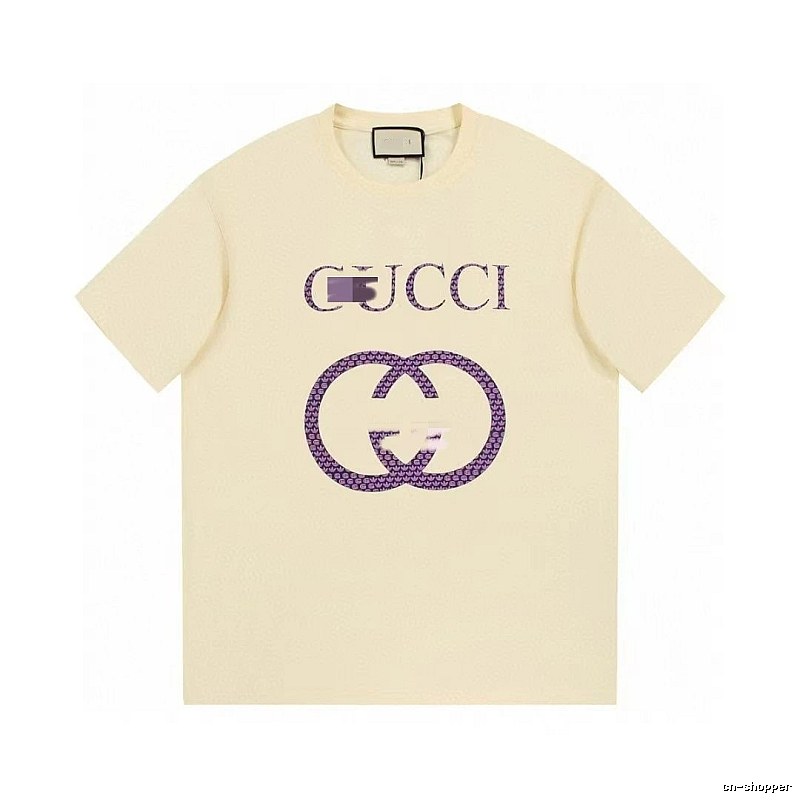 Gucci Double G Vintage Style Beige Short Sleeve T-Shirt