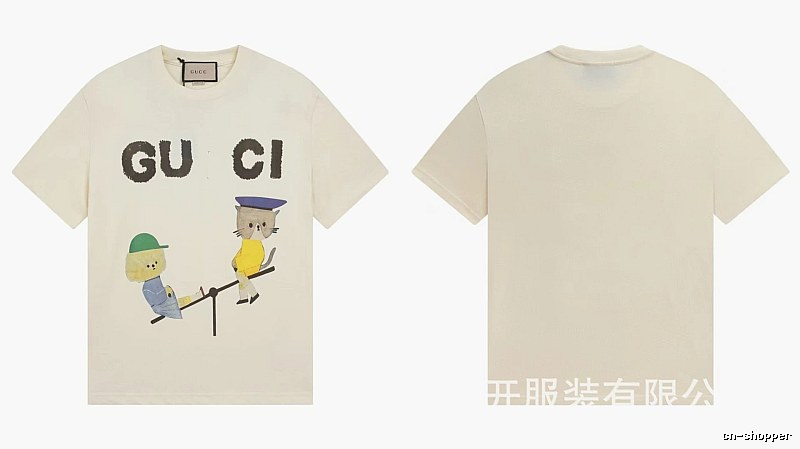 Gucci Playful Whimsical Animal Print Off-white T-shirt