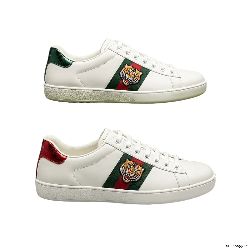 Gucci Tiger Head Retro Style White Shoes