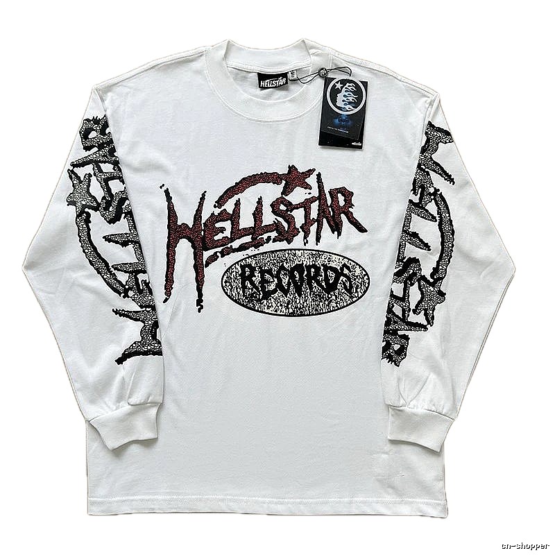 Hellstar dark style white long-sleeved shirt