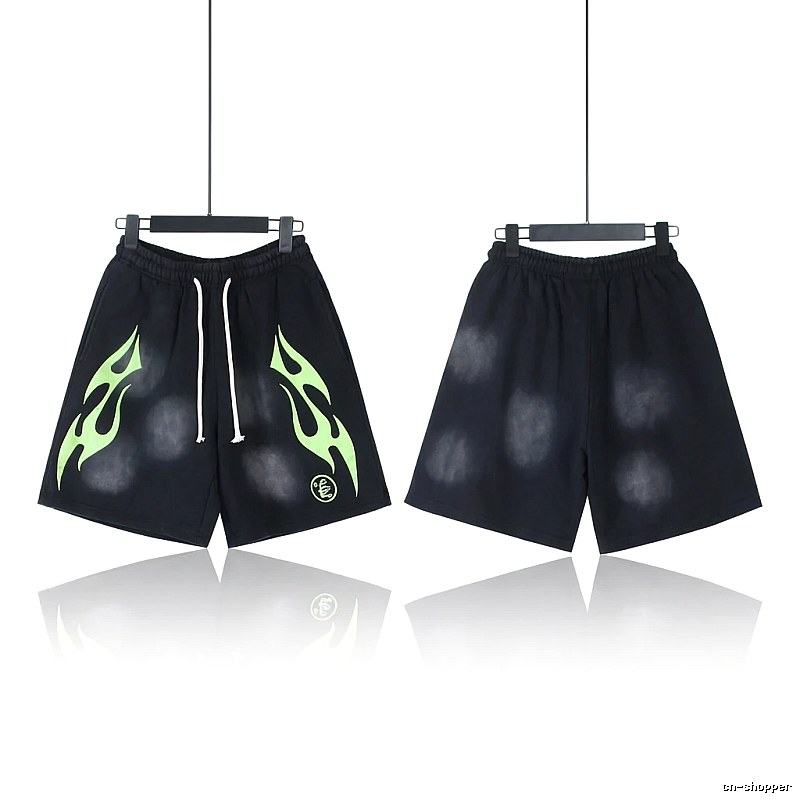 Hellstar Flame Wind Black Shorts