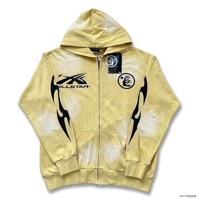 Hellstar Flame Wind Yellow Hoodie