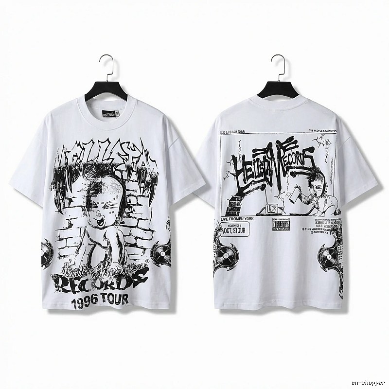Hellstar graffiti-style white T-shirt