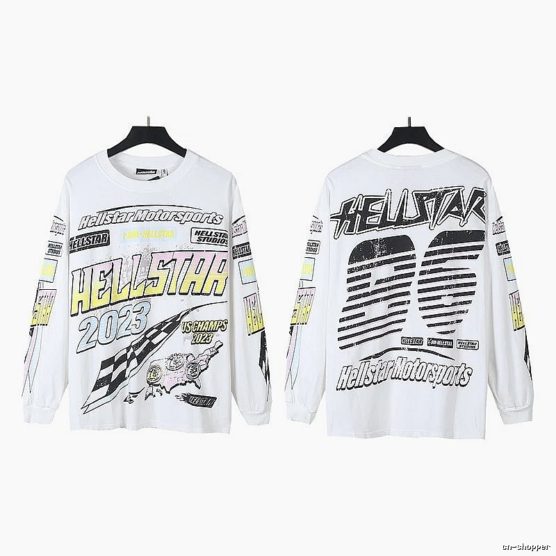 Hellstar Racing Style White Sweatshirt