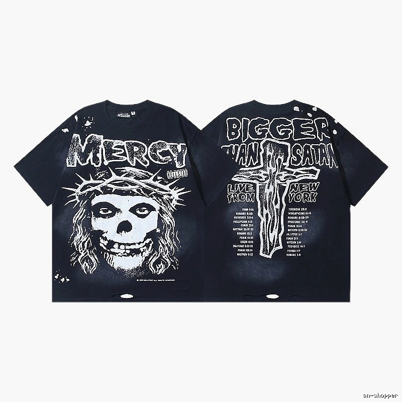 Hellstar Skull Print Dark Style Black T-Shirt