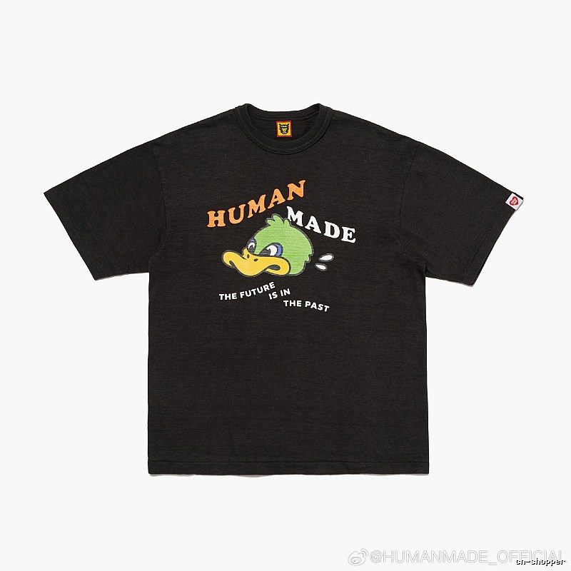 HUMAN MADE Green Duck Print Vintage Black T-Shirt