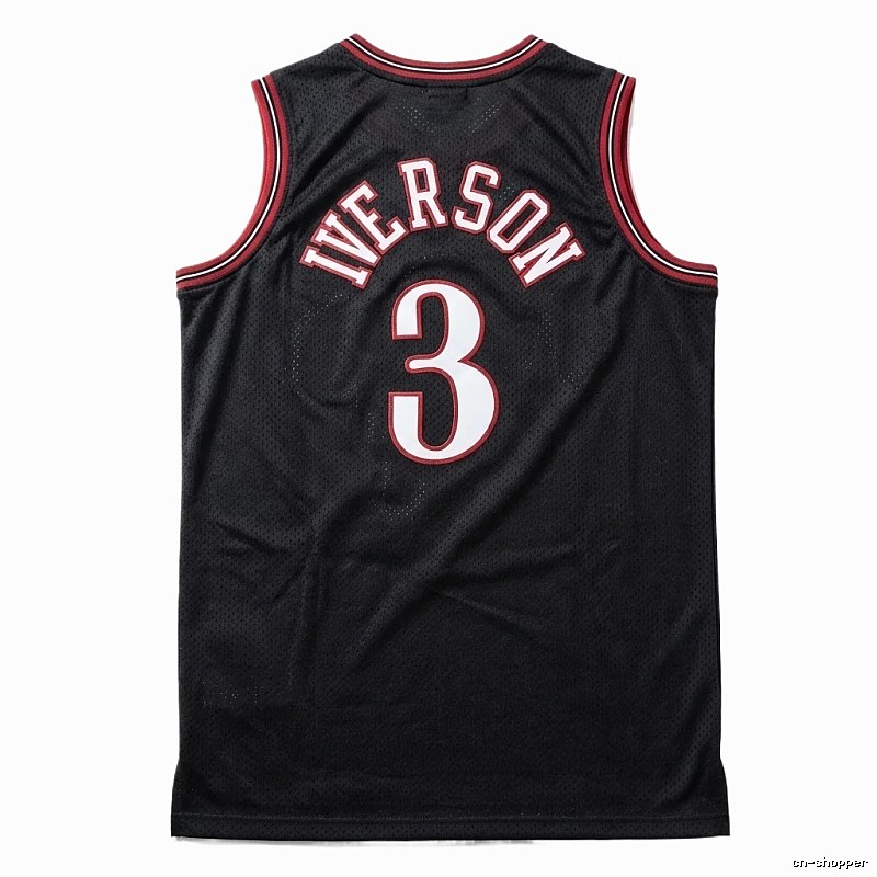 Iverson series black and red basketball uniforms.