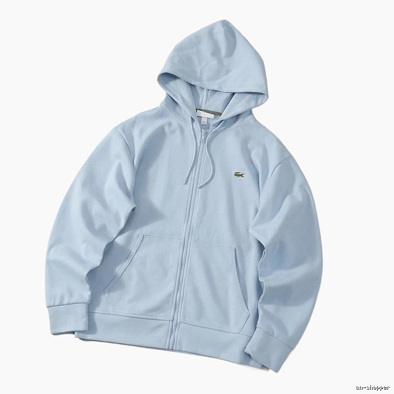 Lacoste simple style light blue hoodie
