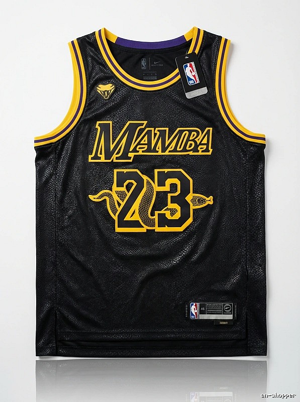 LBJ Mamba series black and yellow basketball jersey