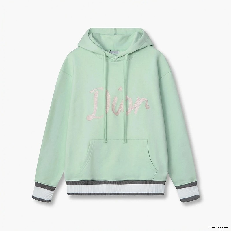 Light green hoodie with Dior letter print