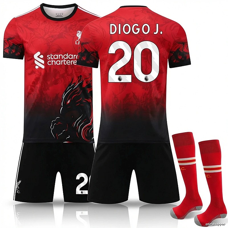 Liverpool retro-style red and black jersey