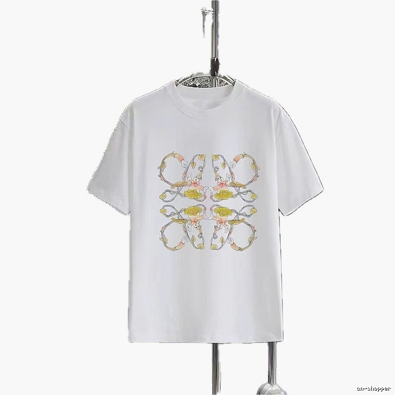 LOEWE Wisteria Flower Print Casual White T-Shirt