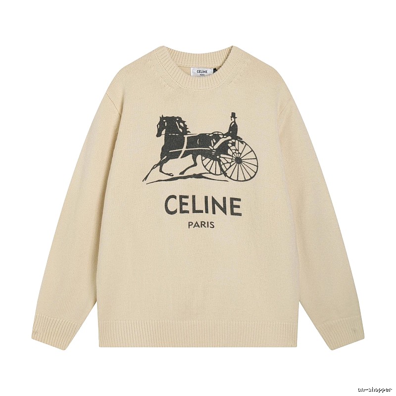 Logo Knit Sweater for School Runs in CELINE Style