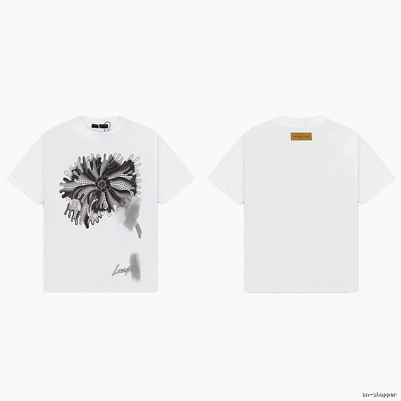 Louis Vuitton Abstract Print Trendy White T-Shirt