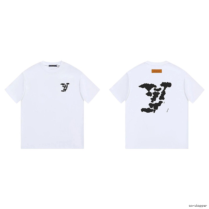Louis Vuitton Big V Print Trendy Style White T-shirt