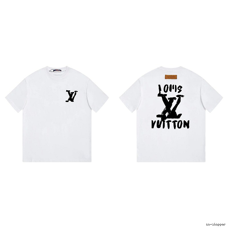 Louis Vuitton Graffiti Street Style White Short Sleeve T-Shirt