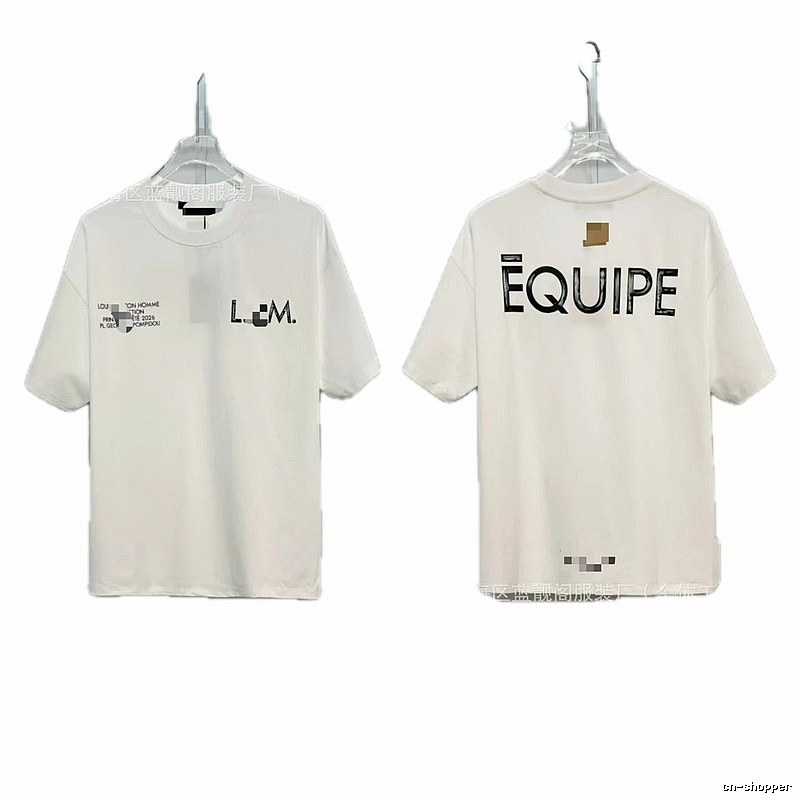 Louis Vuitton Letter Print Street Style White T-shirt