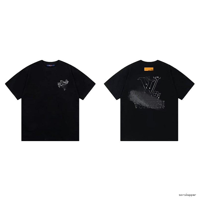 Louis Vuitton LV Printed Street Style Black T-Shirt
