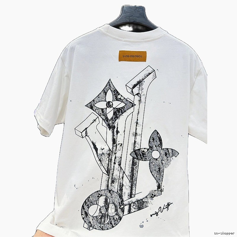 Louis Vuitton Monogram Graffiti Trendy Style White T-Shirt