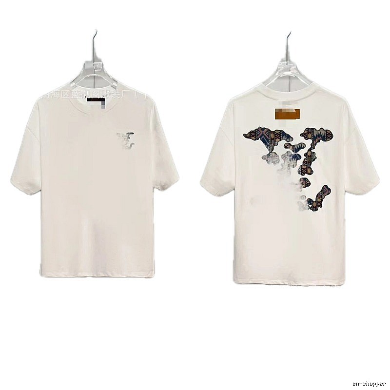 Louis Vuitton Vintage-style Jacquard White Short-sleeved T-shirt