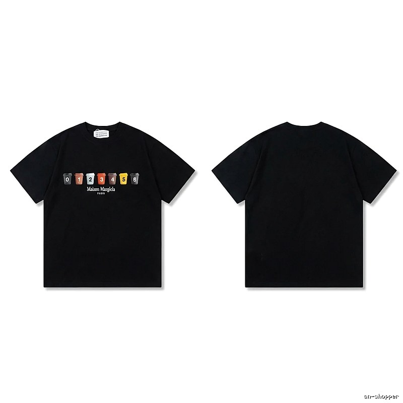 Maison Margiela digital print style black T-shirt