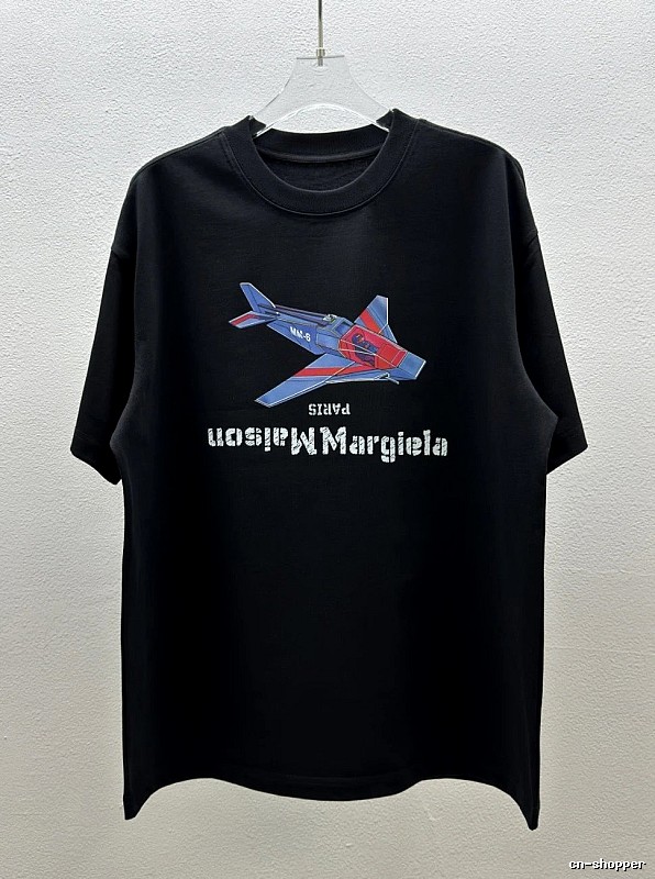 Maison Margiela MM6 Trendy & Cool Black Printed Short-sleeve T-shirt