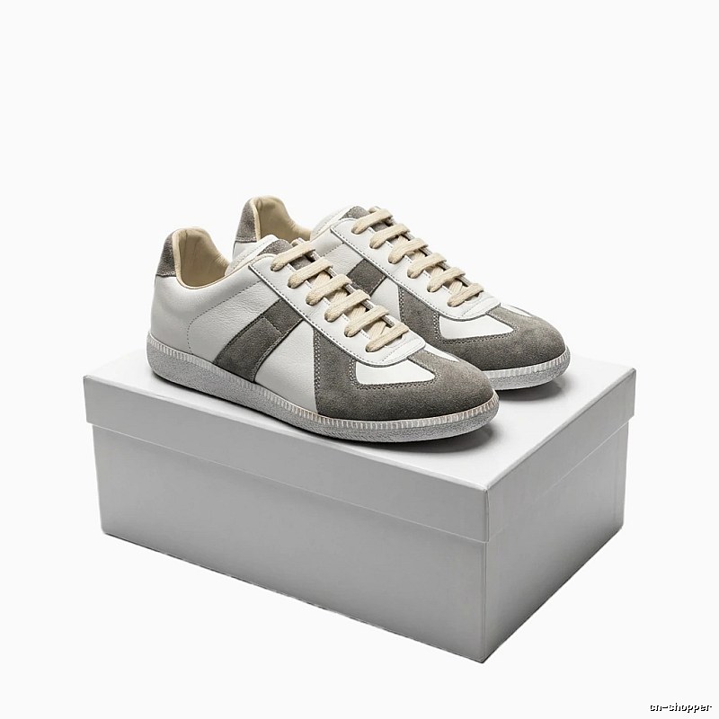 Maison Margiela retro-style gray and white sneakers