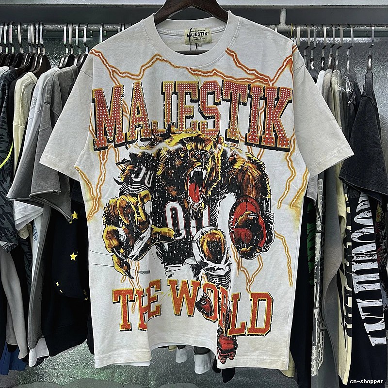 MAJESTIK Grizzly American Vintage White T-Shirt