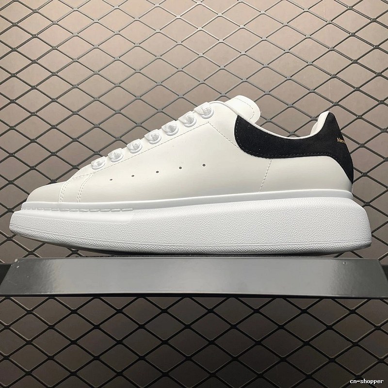 McQueen White and Black Oversized Sneakers with Wide Cupsole