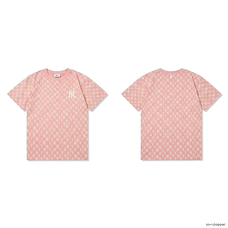 MLB full - print style pink T - shirt