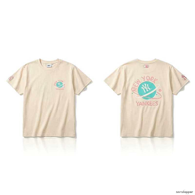 MLB New York Yankees trendy brand beige T-shirt