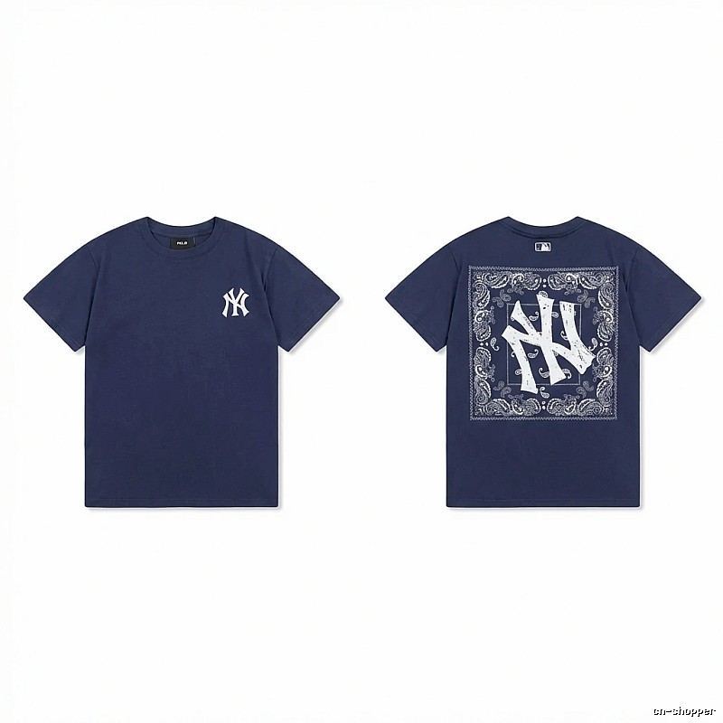 MLB Printed Trendy Style Navy Blue T-shirt