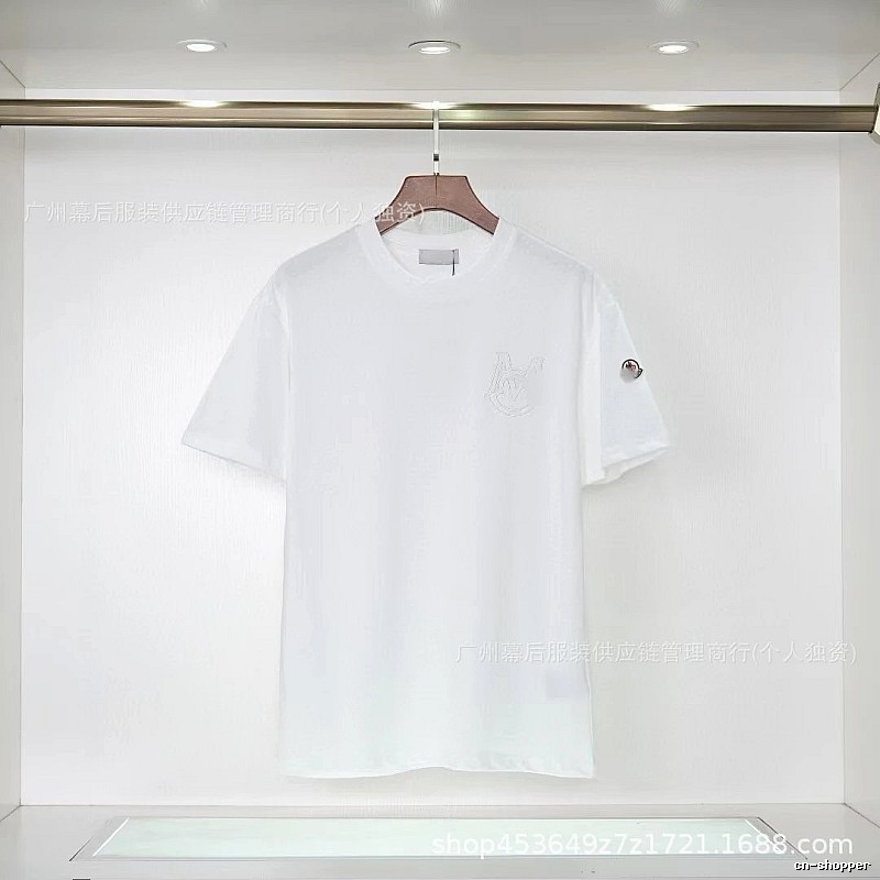 Moncler Embroidered Collection Casual-style White T-Shirt