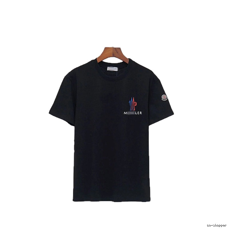 Moncler Gradient Print Casual Style Black T-Shirt